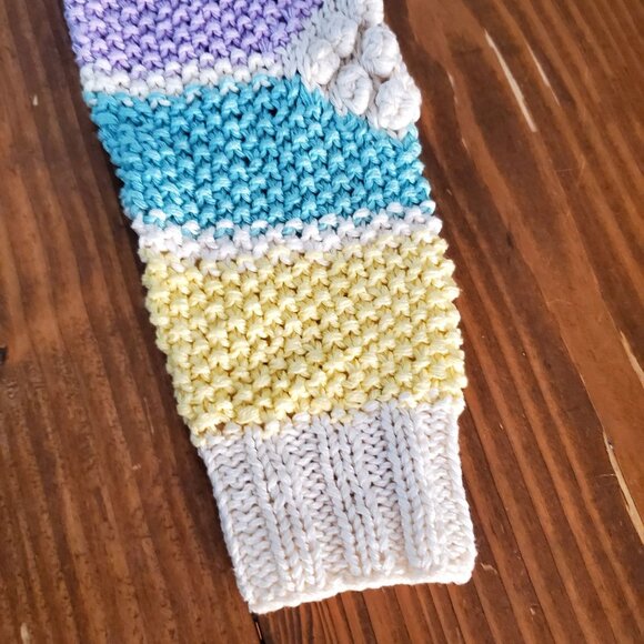 Adrienne Vittadini Pastel Cottagecore Knit Sweater Cotton Textured Long Sleeve S - Picture 5 of 14